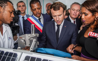 President Macron inaugurates the 24 Cairnet sensor network to measure Sargassum algae emanations